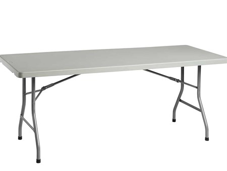 Fällbord, 183x76cm, ljusgrå plast